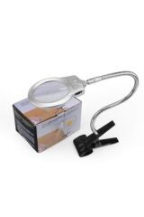 MG15120-A Metal Hortumlu Mandallı Masa Büyüteci