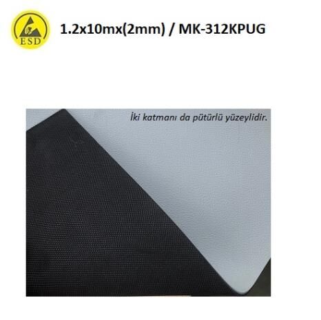 Antistatik ESD Pütürlü Yüzeyli Masa Örtüsü 1.2x10mx2mm MK-312KPUG