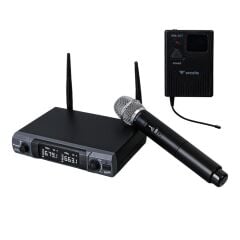 Westa WM-202HT 1 Alıcı + 1 El Mikrofonu +1 Yaka (Lavalier) Kablosuz Uhf Mikrofon Seti