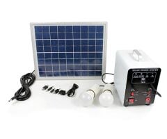 GÜNEŞ PANELİ SETİ FS-S902 (2 LAMBALI-5 TELEFON ADAPTÖRLÜ) - 8 W