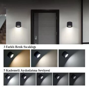 Ledx AL-SK-BD80A Çift Yönlü Kumandalı Duvar Aplik Çalışma Lambası 3000K-4000K-6500K