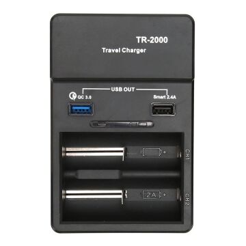 Liitokala TR-2000 Universal AA-AAA-18650-14500-123A Akıllı İkili Pil Şarj Cihazı