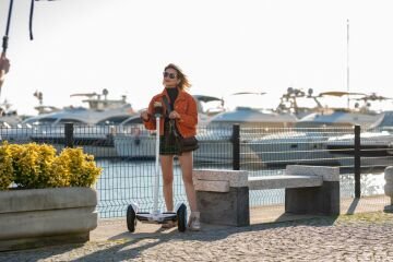 Citymate Plus Elektrikli Kaykay Cubuklu Hoverboard Bluetooth Beyaz