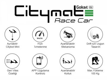 Citymate GoKart Kit Race Car Ninebot Mini Bluetooth Sarı