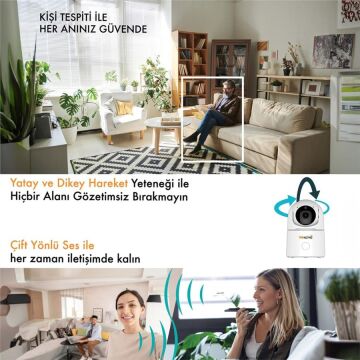 Whome Yapay Zeka Destekli 2 MP Gece Görüşlü Dome Kamera