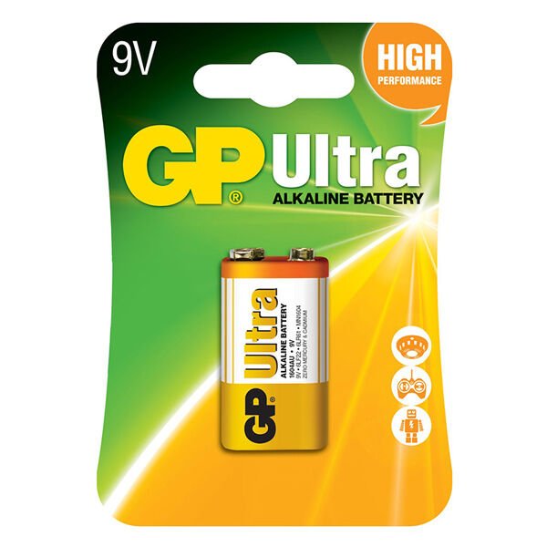 GP 1604AU 6LR61 9 Volt Ultra Alkalin Pil Tekli