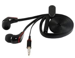 Langston JM12 Mikrofonlu Kulak İçi Telefon Kulaklığı Düz Kablo - Siyah