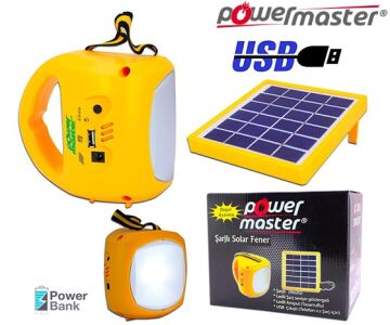 Powermaster Şarjlı Solar Aydınlatma Seti Tek Panelli