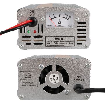 PowerMaster MA-1210A 12 Volt - 10 Amper Akıllı Hızlı Akü Şarj Cihazı Analog Amper Göstergeli