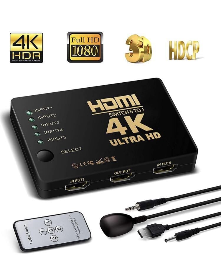 Tenon SY-501 5 İN 1 Hdmı Switch 5 Çıkışlı Kumandalı 4K Hdmı Çoklayıcı