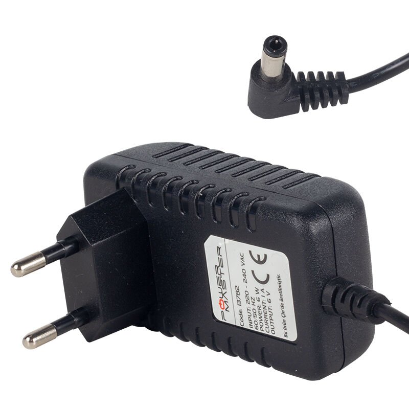 POWERMASTER PM-13782 6 VOLT - 1 AMPER 5.5*2.5 UÇLU PRİZ TİPİ ADAPTÖR