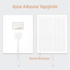 BANYO TUVALET AYNASI BUĞU BUHAR ÖNLEYİCİ ENGELLEYİCİ ISITICI FİLM REZİSTANS 30X20CM (220 VOLT İLE ÇALIŞIR)