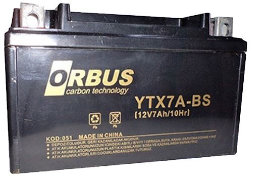 Orbus YTX7A-BS 12V 7A Motosiklet Aküsü (152 X 88 X 98 MM) (2.5Kg)