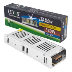 LEDON LD-30360S 12 VOLT - 30 AMPER - 360 WATT SLIM METAL KASA ADAPTÖR (225*68*40)