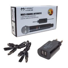Magicvoice Mv-19599 UHF Kablosuz Enstrüman Uyumlu Jack Girişli İkili Mikrofon Set