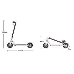 Tomolco H7 250Watt Elektrikli Scooter 8.5 inch Dolgu Teker Beyaz