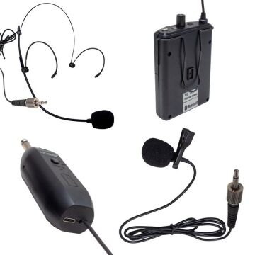 Magicvoice Mv-19601 UHF Kablosuz Enstrüman Uyumlu Bluetooth Jak Girişli İkili Mikrofon Set