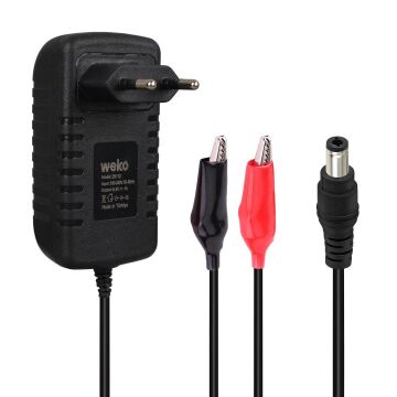 Weko 8.4 Volt - 1 Amper 5.5x2.5 Uçlu + Krokodil Aparatlı Yerli Üretim Akü Şarj Cihazı