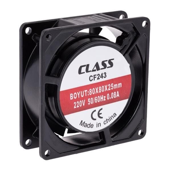 Class CF-243 - 80X80X25 AC 220V  Aksiyel Fan