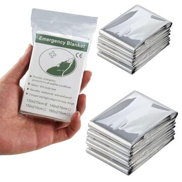 Sunup SN-29181 Soğuk Sıcak Tutan Çift Taraflı Gümüş Acil Durum Battaniyesi (130x210cm)