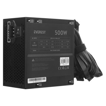 Everest EPS-500A Real 500W 4*SATA 12cm Fanlı Oyuncu PC Destekli Power Supply PSU
