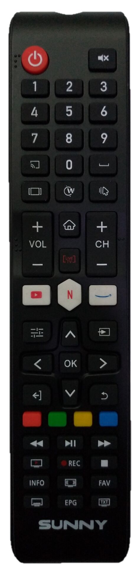 Sunny Netflix Amazon Youtube Tuşlu Lcd Tv Kumandası