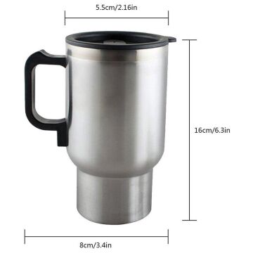 Powermaster PM-140Z 12V Paslanmaz Çelik Aktif Isı Korumalı Oto Sıcak İçecek Termosu