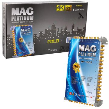 MAG Platinum MP 10/32 Multiswitch - 10 Giriş 32 Çıkışlı Merkezi Uydu Santrali Hybrid 4K ve 3D Destekli