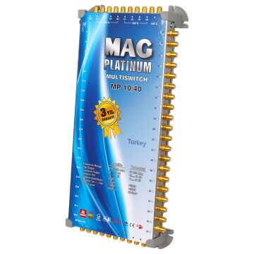 MAG Platinum MP 10/40 Multiswitch - 10 Giriş 40 Çıkışlı Merkezi Uydu Santrali Hybrid 4K ve 3D Destekli