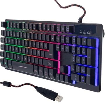 Hello HL-18744 Usb Kablolu Metal Kasa Mekanik Hisli RGB Işıklı Oyuncu Gaming Klavye