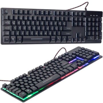 Hello HL-18744 Usb Kablolu Metal Kasa Mekanik Hisli RGB Işıklı Oyuncu Gaming Klavye