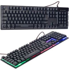 Hello HL-18744 Usb Kablolu Metal Kasa Mekanik Hisli RGB Işıklı Oyuncu Gaming Klavye