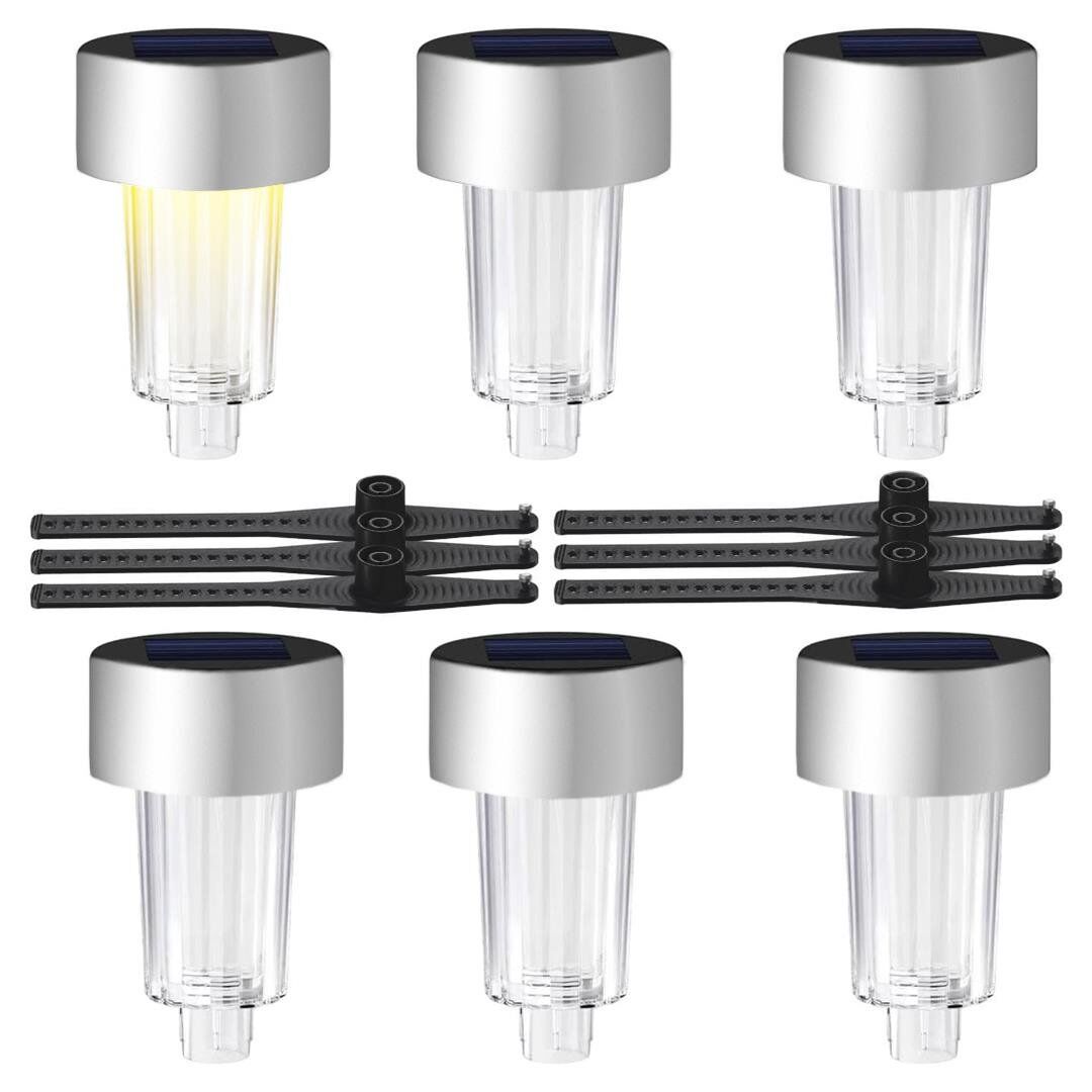 Powermaster PM-26961 Metal Gövdeli Dc 5v Gün Işığı Solar Balkon-Havuz-Bahçe Lambası (6'lı Paket)
