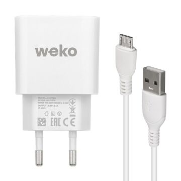 Weko WK-21436 2.1 Amper Telefon Şarj Adaptörü + Micro USB Kablo