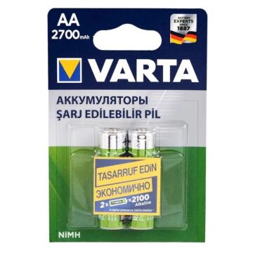 Varta Ni-Mh 1.2V 2700 mAh HR6 Şarj Edilebilir Şarjlı AA Kalem Pil (2'li Paket)