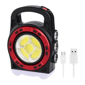 Powermaster HB-6678C Cob Ledli 20 Watt 3 Kademeli Şarjlı USB Çıkışlı Solar Lamba