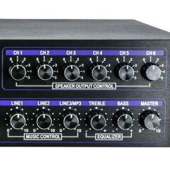 Dexun D-400 500 W USB-SD-BT 4-16 Ohm 6 Bölgeli 2 Mik. 3 Aux Giriş Trafolu Mixer Anfi
