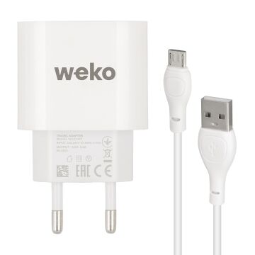 Weko WK-21441 PDU QC 3.0 Amper Telefon Şarj Adaptörü + Micro USB Kablo