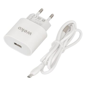 Weko WK-21441 PDU QC 3.0 Amper Telefon Şarj Adaptörü + Micro USB Kablo