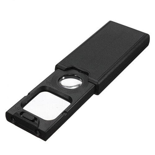 NO.9582 Mor Işıklı Gerçek Olmayan Para Kontrol Büyüteci (4.5x 5x Çift Mercekli)