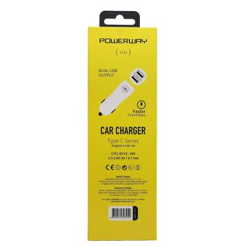 Powerway 3.1A Type-C Araç Çakmaklık Şarj Aleti X3