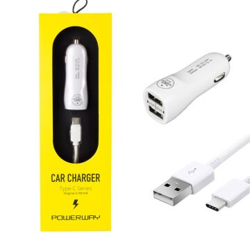 Powerway 3.1A Type-C Araç Çakmaklık Şarj Aleti X3