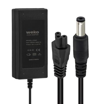 Weko 12 Volt - 5 Amper Plastik Kasa Masaüstü Adaptör 5.5*2.5 Uçlu
