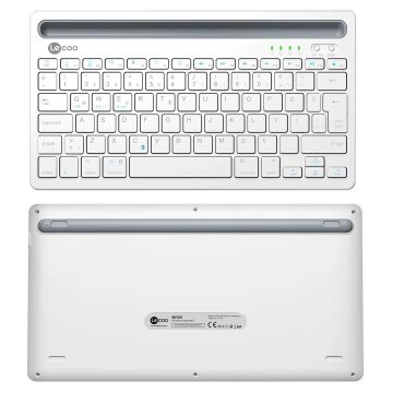 Lenovo Lecoo BK100 Bluetooth V3.0 Çoklu Cihaz Uyumlu Şarj Edilebilir Kablosuz Beyaz Türkçe Q Klavye
