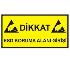 Antistatik ESD Giriş Tabelası 15x30cm Türkçe IZ-TBL01