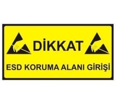 Antistatik ESD Giriş Tabelası 15x30cm Türkçe IZ-TBL01