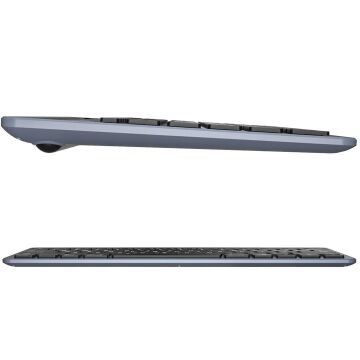 Lenovo Lecoo BK100 Bluetooth V3.0 Çoklu Cihaz Uyumlu Şarj Edilebilir Kablosuz Gri Türkçe Q Klavye