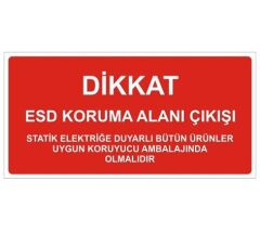 Antistatik ESD Çıkış Tabelası 15x30cm Türkçe IZ-TBL02