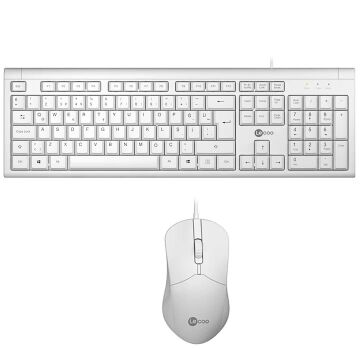 Lenovo Lecoo CM101 USB Kablolu Türkçe Q Klavye - Mouse Set Beyaz