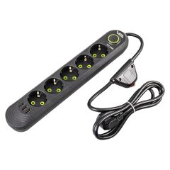 Vea VA-21561 5'li 3 USB'li 1.5 Metre Akım Korumalı Priz Siyah
